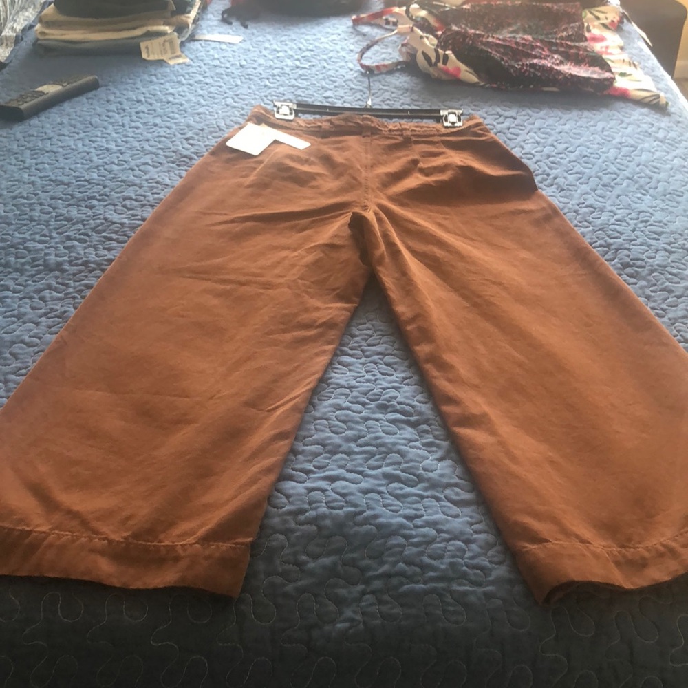 Free People - We The Free Culotte Pant Cropped Ankle Pants in Brown, Sz 29